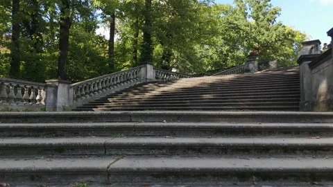 Sanssouci Park Empty Stone Terrace Steps Potsdam Germany Vídeo Stock 339038974