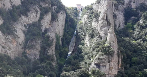 Sant Joan Funicular – Gateway to the Viewpoint of Montserrat 스톡 동영상 300373694