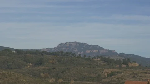 Sant Llorenç del Munt mountain long shot Stock Footage 102905486