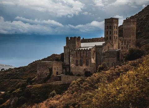 Sant Pere de Rodes monastery in Girona province Stock Photos