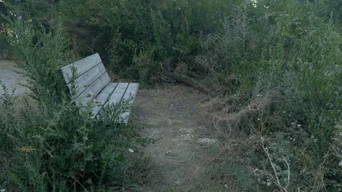 Sant Ponc bench view relaxing vacation plant deserted Stock Footage 126963699