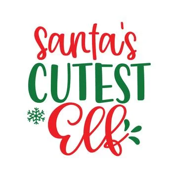 Sant s cutest elf typography t shirt design, marry christmas typhography Stock Illustration
