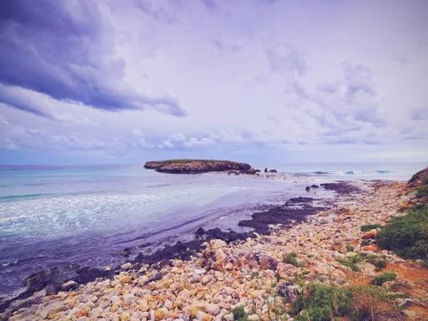 Sant tomas beach on minorca Stock Photos
