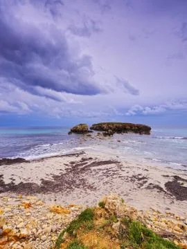 Sant tomas beach on minorca Stock Photos