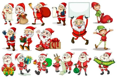 Santa actions Stock Illustration