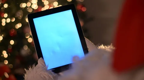 Santa and ipad Stock Footage 31812747