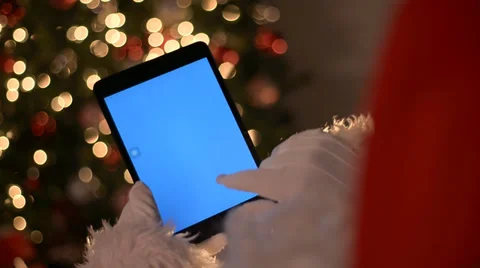 Santa and kindle Stock Footage 31812646