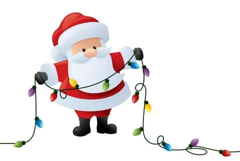 Santa and lights Stock Illustration