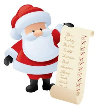 Santa and the list Stock Illustration