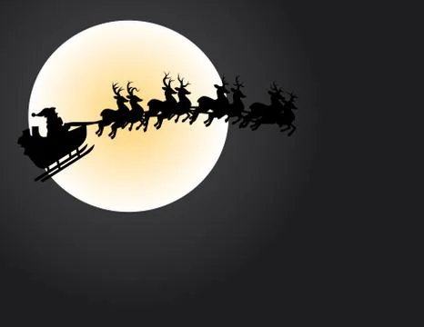 Santa and the moon Illustrazione stock