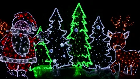 Santa and tree decorations Video stock 145021944