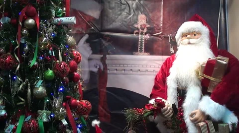 Santa and tree Stock Footage 924519