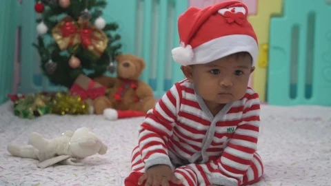 Santa baby boy Stock Footage 101411053