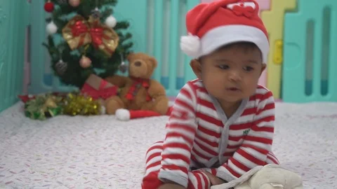 Santa baby boy Stock Footage 101411079