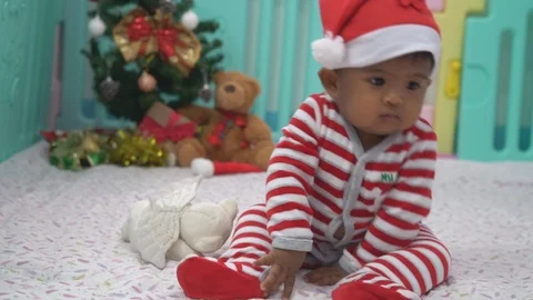 Santa baby boy Stock Footage 101411082