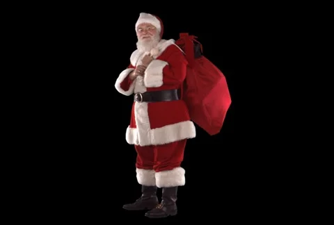 Santa with Bag Laughing Stock Footage 1042430