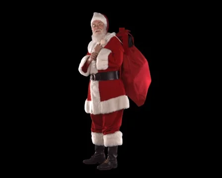Santa with Bag Laughing Stock Footage 1106536