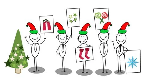 Santa banner group Stock Illustration