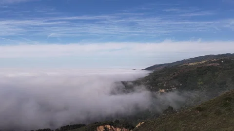 Santa Barbara above the clouds, drone footage. 스톡 동영상 332976729