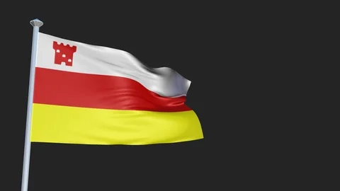 Santa Barbara California - Loopable 3D flag animation with Alpha Channel and  Stock Footage 91053335