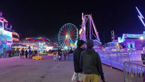 Santa Barbara Fair Grounds Ferris wheel Hyper-lapse 库存影片 314679813
