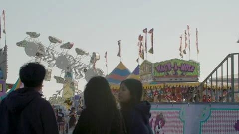 Santa Barbara Fair Grounds with Rides 1 / August 11,2024 Stock Footage 314684508