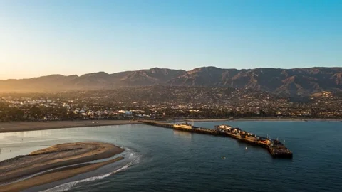 Santa Barbara Harbor Sunset Hyperlapse Stock Footage 151418001