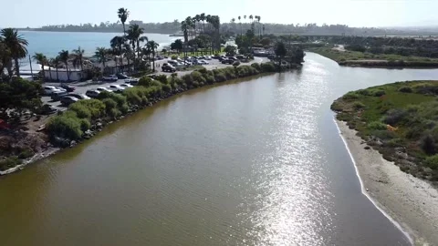 Santa Barbara stream and beach Stock Footage 154661003