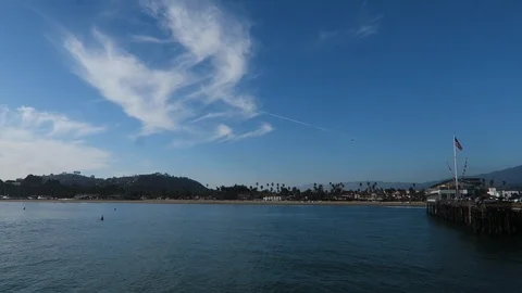 Santa Barbara view from Pier. Stock Footage 119182373