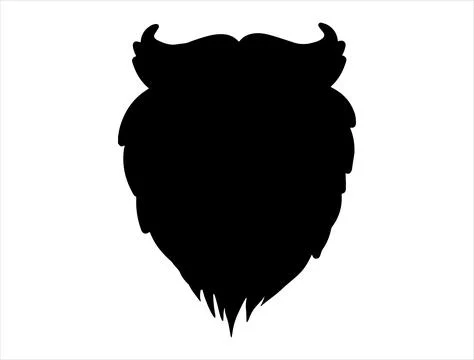 Santa beard silhouette vector art Stock Illustration