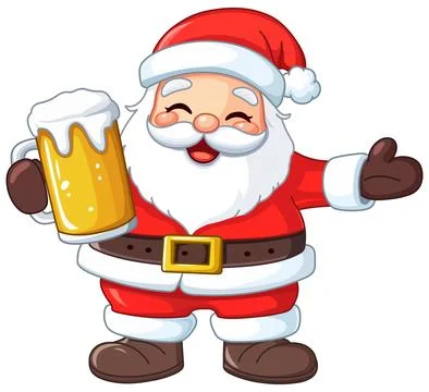 Santa with Beer Stock Illustration