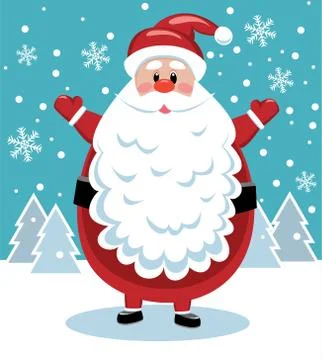 Santa with big beard Stock Illustration