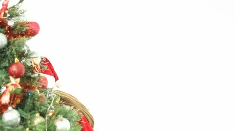 Santa with a big Green Present Stock Footage 10579057