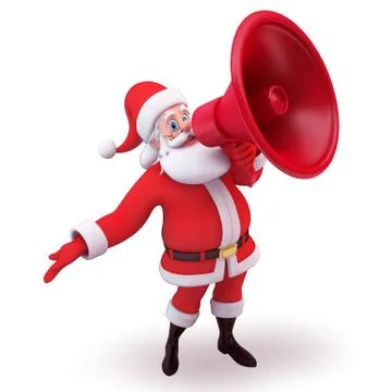 Santa with big loudspeaker Stock Illustration