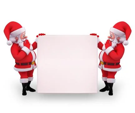 Santa with big sign Stock Illustration