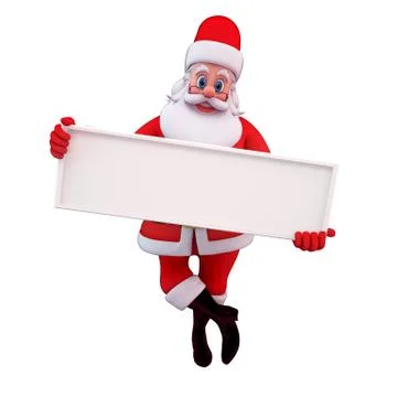 Santa with big sign Stock Illustration