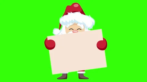 Santa with board green screen Stock Footage 316370957