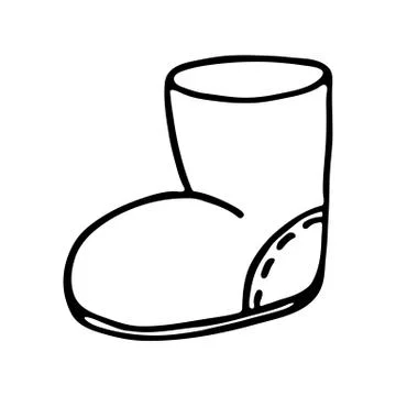 Santa boot icon on white background Stock Illustration