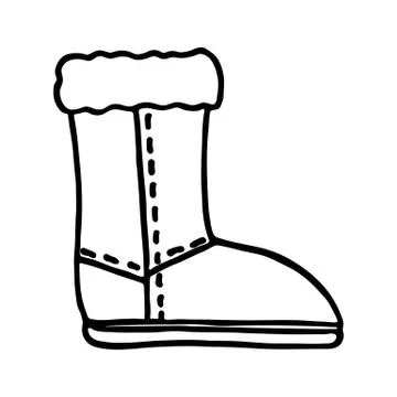 Santa boot icon on white background Stock Illustration