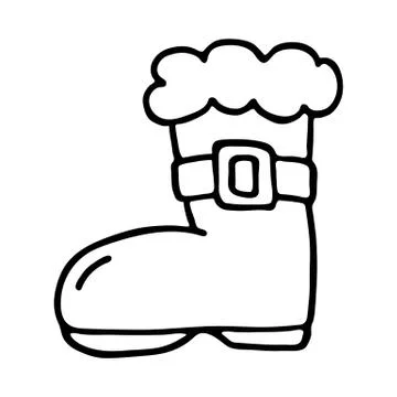 Santa boot icon on white background Stock Illustration