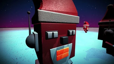 Santa Bots Looping Animation Stock Footage 73309283