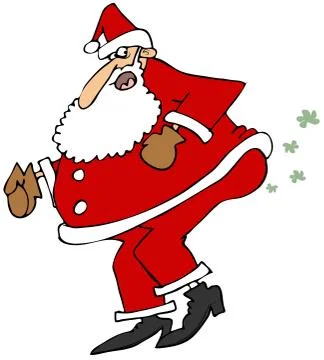 Santa breaking wind Illustrazione stock