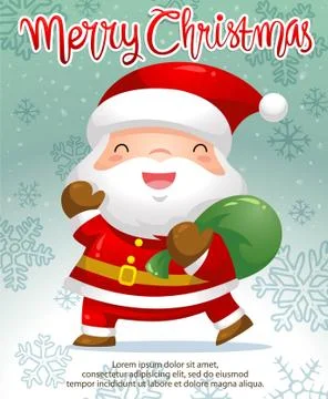 SANTA BRING SACK 스톡 일러스트