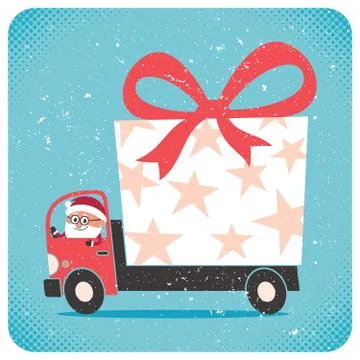 Santa Bringing Gift Stockillustratie