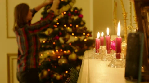 Santa Calling to the Smartphone before Christmas Stock Footage 57748632