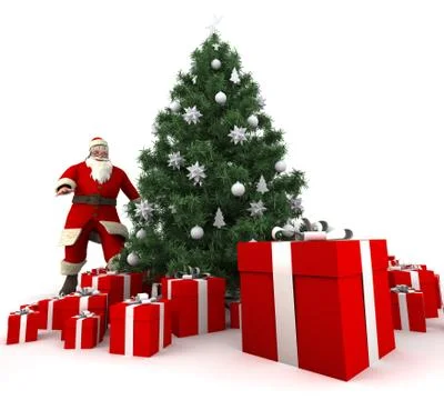 Santa at Christmas Stock Illustration