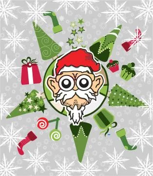 Santa christmas tree world - Vector Version Is Also Available Stock Illustration