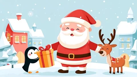Santa Christmas wallpaper Stock Footage 344917362
