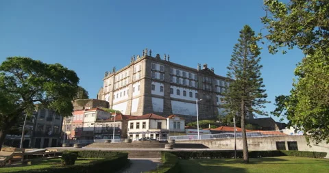 Santa Clara Convent in Vila do Conde, Portugal - Pan Right Stock Footage 132284178