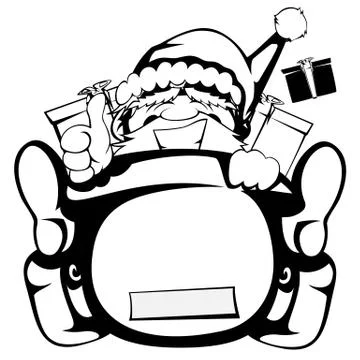 Santa Claus in action Stock Illustration